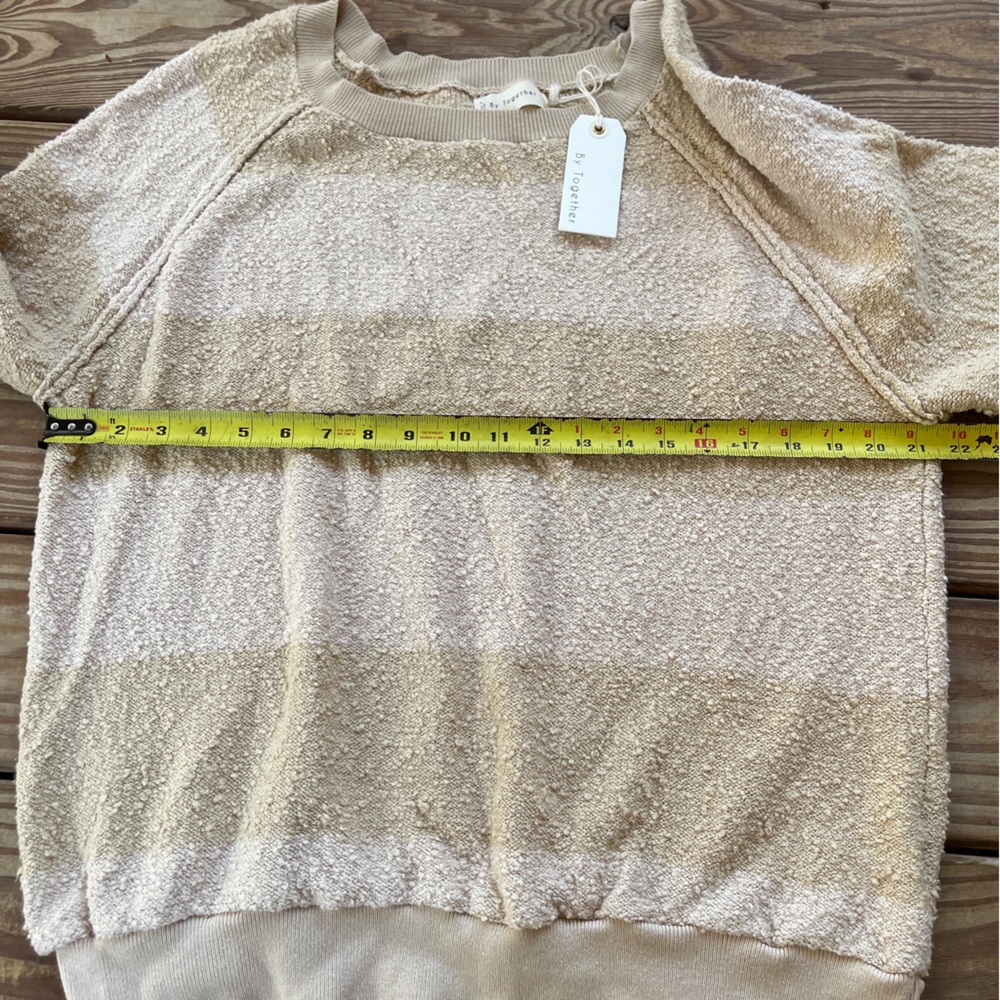 Together Cream Bouclé Terry Knit Sweatshirt Pullover Long Sleeve Size S - Picture 7 of 8